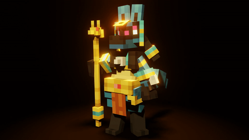 Blocky Lucario: Ruins Style